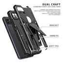For Motorola One 5G Ace Super V Armor PC + TPU Shockproof Case with Invisible Holder(Black)