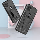 For Motorola One 5G Ace Super V Armor PC + TPU Shockproof Case with Invisible Holder(Black)
