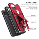 For Motorola One 5G Ace Super V Armor PC + TPU Shockproof Case with Invisible Holder(Red)