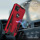 For Motorola One 5G Ace Super V Armor PC + TPU Shockproof Case with Invisible Holder(Red)