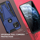 For Motorola One 5G Ace Super V Armor PC + TPU Shockproof Case with Invisible Holder(Blue)