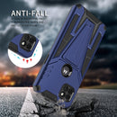 For Motorola One 5G Ace Super V Armor PC + TPU Shockproof Case with Invisible Holder(Blue)