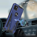 For Motorola One 5G Ace Super V Armor PC + TPU Shockproof Case with Invisible Holder(Blue)