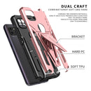 For Motorola One 5G Ace Super V Armor PC + TPU Shockproof Case with Invisible Holder(Rose Gold)