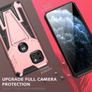 For Motorola One 5G Ace Super V Armor PC + TPU Shockproof Case with Invisible Holder(Rose Gold)