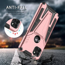 For Motorola One 5G Ace Super V Armor PC + TPU Shockproof Case with Invisible Holder(Rose Gold)