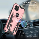 For Motorola One 5G Ace Super V Armor PC + TPU Shockproof Case with Invisible Holder(Rose Gold)