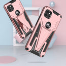 For Motorola One 5G Ace Super V Armor PC + TPU Shockproof Case with Invisible Holder(Rose Gold)