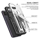 For Motorola One 5G Ace Super V Armor PC + TPU Shockproof Case with Invisible Holder(Silver)