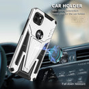 For Motorola One 5G Ace Super V Armor PC + TPU Shockproof Case with Invisible Holder(Silver)