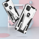 For Motorola One 5G Ace Super V Armor PC + TPU Shockproof Case with Invisible Holder(Silver)