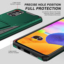 For Samsung Galaxy A31 Super V Armor PC + TPU Shockproof Case with Invisible Holder(Dark Green)