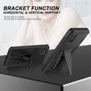 For Samsung Galaxy A31 Super V Armor PC + TPU Shockproof Case with Invisible Holder(Black)