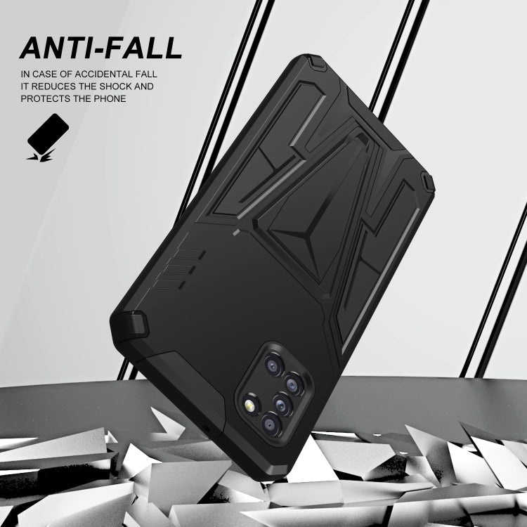 For Samsung Galaxy A31 Super V Armor PC + TPU Shockproof Case with Invisible Holder(Black)