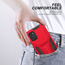 For Samsung Galaxy A31 Super V Armor PC + TPU Shockproof Case with Invisible Holder(Red)