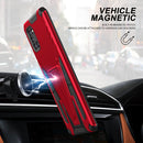 For Samsung Galaxy A31 Super V Armor PC + TPU Shockproof Case with Invisible Holder(Red)