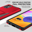 For Samsung Galaxy A31 Super V Armor PC + TPU Shockproof Case with Invisible Holder(Red)