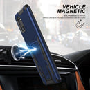 For Samsung Galaxy A31 Super V Armor PC + TPU Shockproof Case with Invisible Holder(Blue)