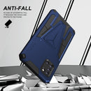 For Samsung Galaxy A31 Super V Armor PC + TPU Shockproof Case with Invisible Holder(Blue)