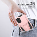 For Samsung Galaxy A31 Super V Armor PC + TPU Shockproof Case with Invisible Holder(Rose Gold)