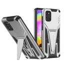 For Samsung Galaxy A31 Super V Armor PC + TPU Shockproof Case with Invisible Holder(Silver)