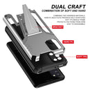 For Samsung Galaxy A31 Super V Armor PC + TPU Shockproof Case with Invisible Holder(Silver)