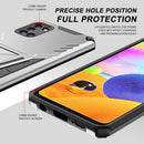 For Samsung Galaxy A31 Super V Armor PC + TPU Shockproof Case with Invisible Holder(Silver)