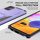 For Samsung Galaxy A31 Super V Armor PC + TPU Shockproof Case with Invisible Holder(Purple)