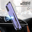 For Samsung Galaxy A31 Super V Armor PC + TPU Shockproof Case with Invisible Holder(Purple)