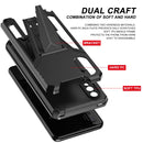 For Samsung Galaxy A02 Super V Armor PC + TPU Shockproof Case with Invisible Holder(Black)