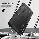 For Samsung Galaxy A02 Super V Armor PC + TPU Shockproof Case with Invisible Holder(Black)