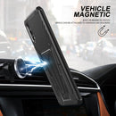 For Samsung Galaxy A02 Super V Armor PC + TPU Shockproof Case with Invisible Holder(Black)