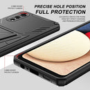 For Samsung Galaxy A02 Super V Armor PC + TPU Shockproof Case with Invisible Holder(Black)