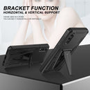 For Samsung Galaxy A02 Super V Armor PC + TPU Shockproof Case with Invisible Holder(Black)