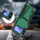 For Samsung Galaxy Z Flip3 5G Super V Armor PC + TPU Shockproof Case with Invisible Holder(Dark Green)