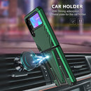 For Samsung Galaxy Z Flip3 5G Super V Armor PC + TPU Shockproof Case with Invisible Holder(Dark Green)