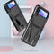 For Samsung Galaxy Z Flip3 5G Super V Armor PC + TPU Shockproof Case with Invisible Holder(Black)