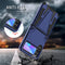 For Samsung Galaxy Z Flip3 5G Super V Armor PC + TPU Shockproof Case with Invisible Holder(Blue)