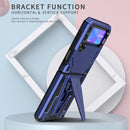 For Samsung Galaxy Z Flip3 5G Super V Armor PC + TPU Shockproof Case with Invisible Holder(Blue)