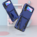 For Samsung Galaxy Z Flip3 5G Super V Armor PC + TPU Shockproof Case with Invisible Holder(Blue)