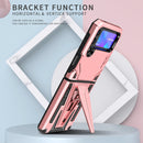 For Samsung Galaxy Z Flip3 5G Super V Armor PC + TPU Shockproof Case with Invisible Holder(Rose Gold)