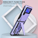 For Samsung Galaxy Z Flip3 5G Super V Armor PC + TPU Shockproof Case with Invisible Holder(Purple)