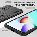 For Xiaomi Redmi 10 Super V Armor PC + TPU Shockproof Case with Invisible Holder(Black)
