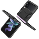 For Samsung Galaxy Z Flip3 5G Magnetic Armor Shockproof TPU + PC Folding Case with Metal Ring Holder(Black)