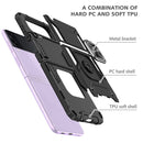 For Samsung Galaxy Z Flip3 5G Magnetic Armor Shockproof TPU + PC Folding Case with Metal Ring Holder(Black)
