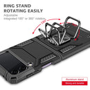 For Samsung Galaxy Z Flip3 5G Magnetic Armor Shockproof TPU + PC Folding Case with Metal Ring Holder(Black)