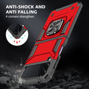 For Samsung Galaxy Z Flip3 5G Magnetic Armor Shockproof TPU + PC Folding Case with Metal Ring Holder(Red)