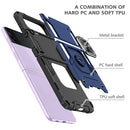 For Samsung Galaxy Z Flip3 5G Magnetic Armor Shockproof TPU + PC Folding Case with Metal Ring Holder(Blue)