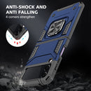 For Samsung Galaxy Z Flip3 5G Magnetic Armor Shockproof TPU + PC Folding Case with Metal Ring Holder(Blue)
