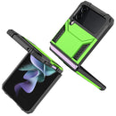 For Samsung Galaxy Z Flip3 5G Magnetic Armor Shockproof TPU + PC Folding Case with Metal Ring Holder(Green)